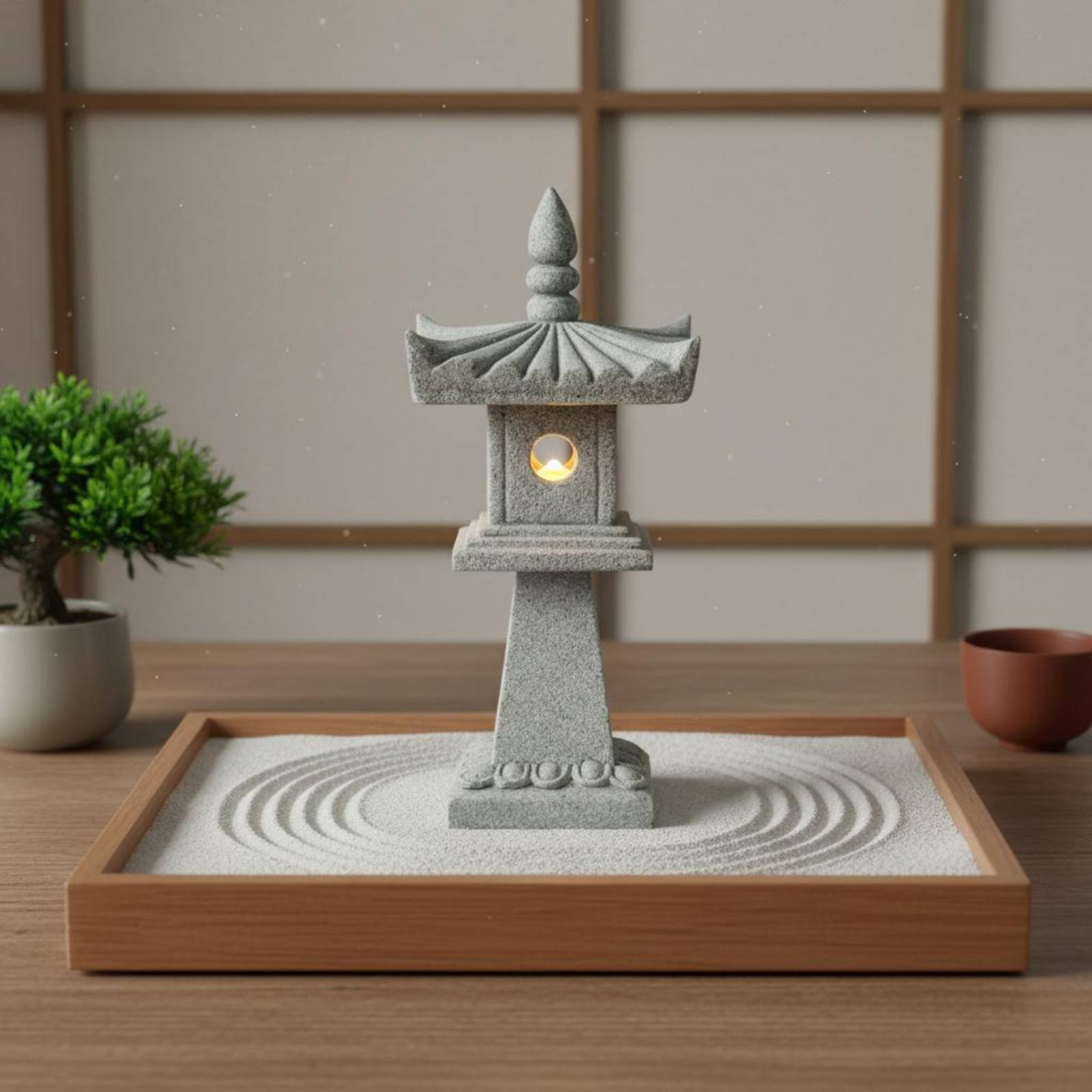 Bonsai Gardener - ミニチュア石灯籠アンティーク仕上げ盆栽飾り静寂の庭塔完璧な贈り物日本の塔像工芸品