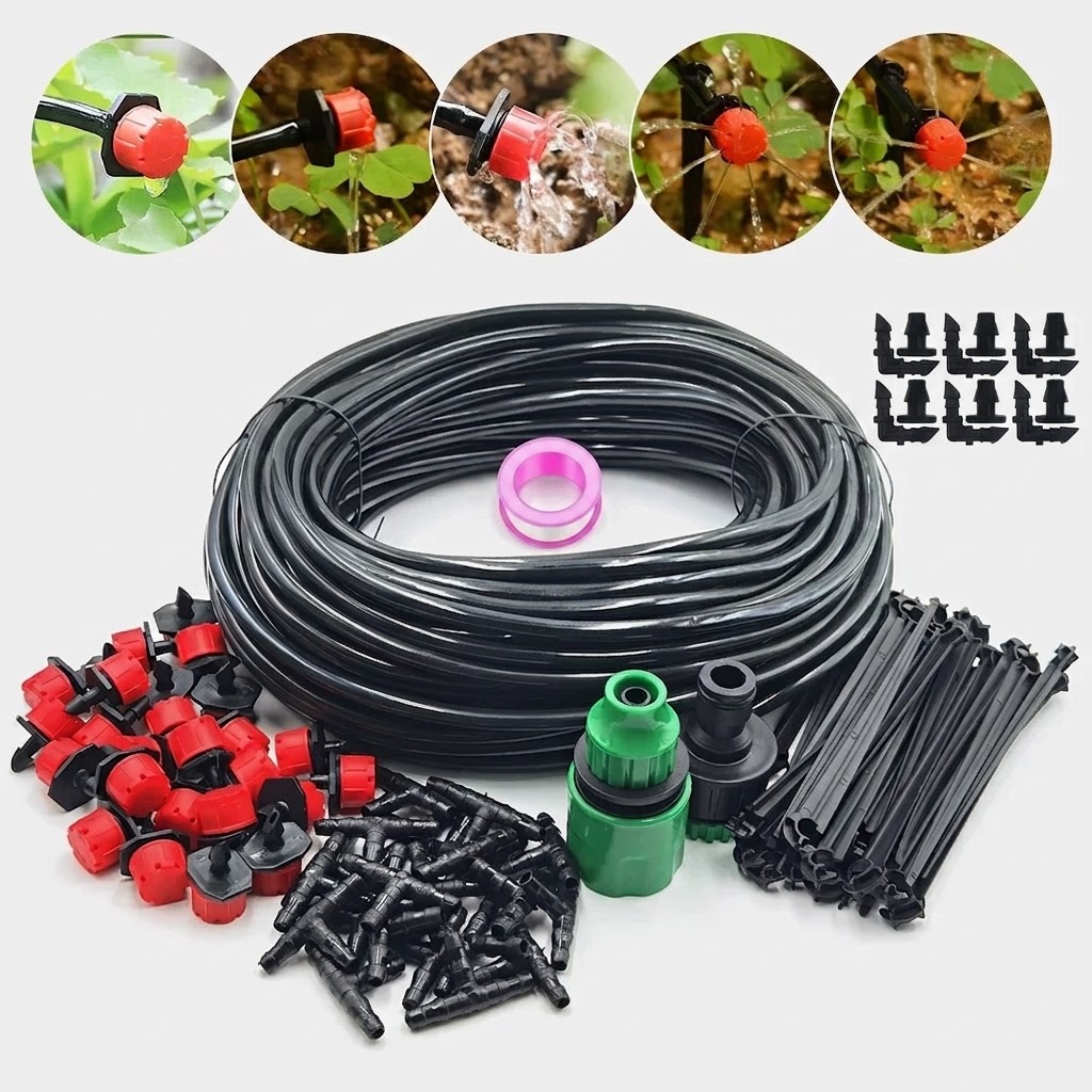 Bonsai Garden Grow Kit - 農地温室盆栽花野菜栽培用自動点滴灌漑キット 10-30M プレミアム 1/4インチ ガーデンウォーターシステム