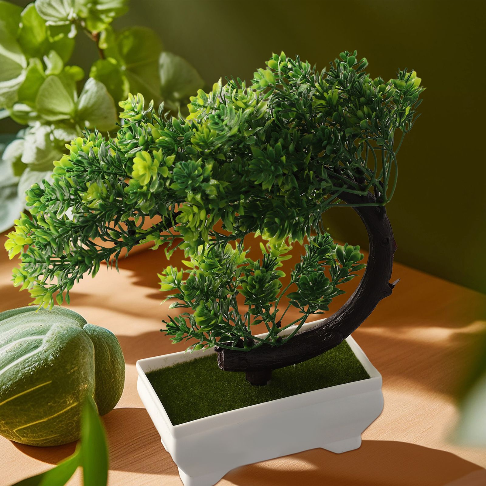 Bonsai Garden Indoor - プラスチック製の鉢植え盆栽の飾りは、屋内庭園スタイルの装飾に適しており、ナイトスタンド、コーヒーテーブル、玄関テーブル、学習机に置くのに最適です。