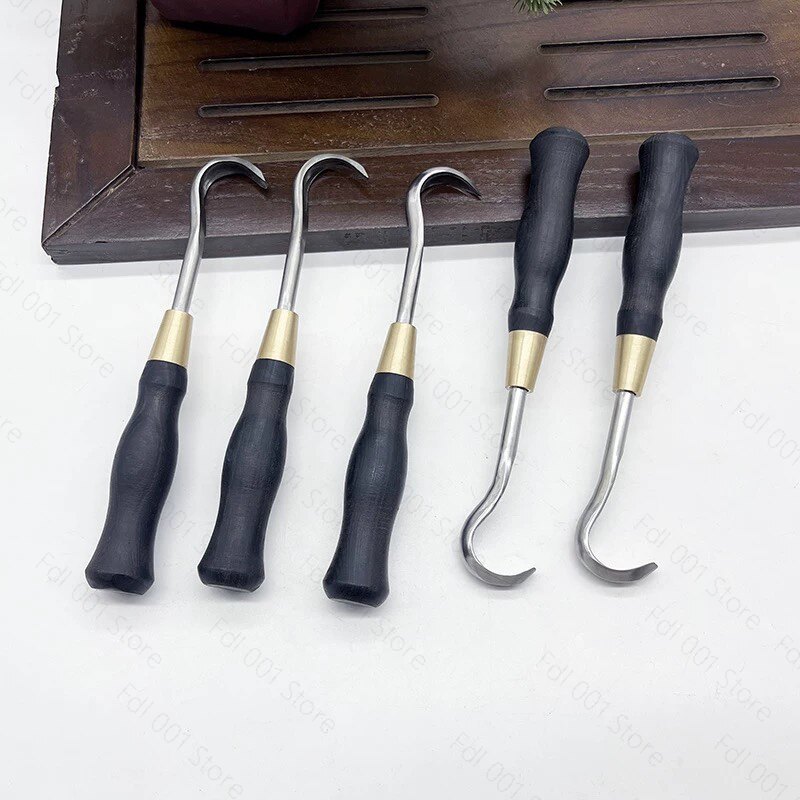 Bonsai Tool Set - 盆栽用ブラシ付きナイフセット、乾燥遺物製造、彫刻、モデリング、フックナイフ、盆栽ツール作成用描画ナイフ