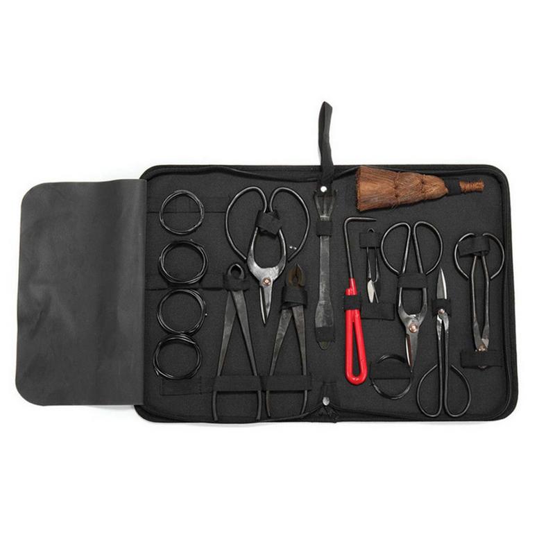 Bonsai Tool Set - 盆栽ツールセット炭素鋼多機能はさみキットガーデンプルーニングトリムツールナイロンケース盆栽スタイリングツール10個