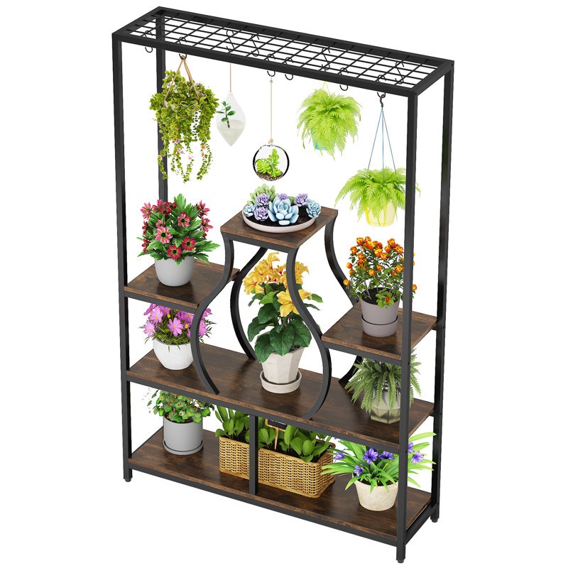 家庭菜園盆栽ディスプレイ装飾壁掛けフラワーポットラック（プラ - Bonsai Garden Display のレビューと価格