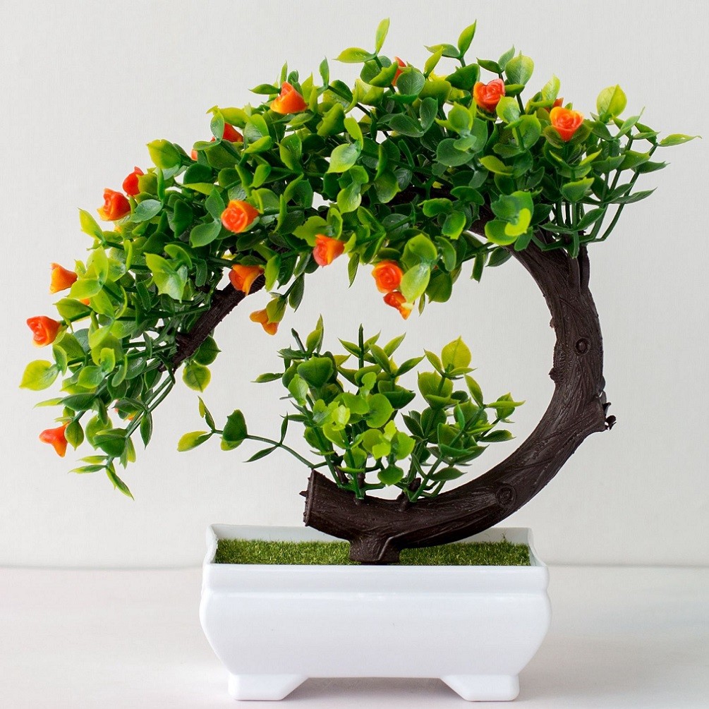 家庭用人工鉢植え植物、木の装飾、ディスプレイ、造花、庭、リビ - Bonsai Garden Display のレビューと価格