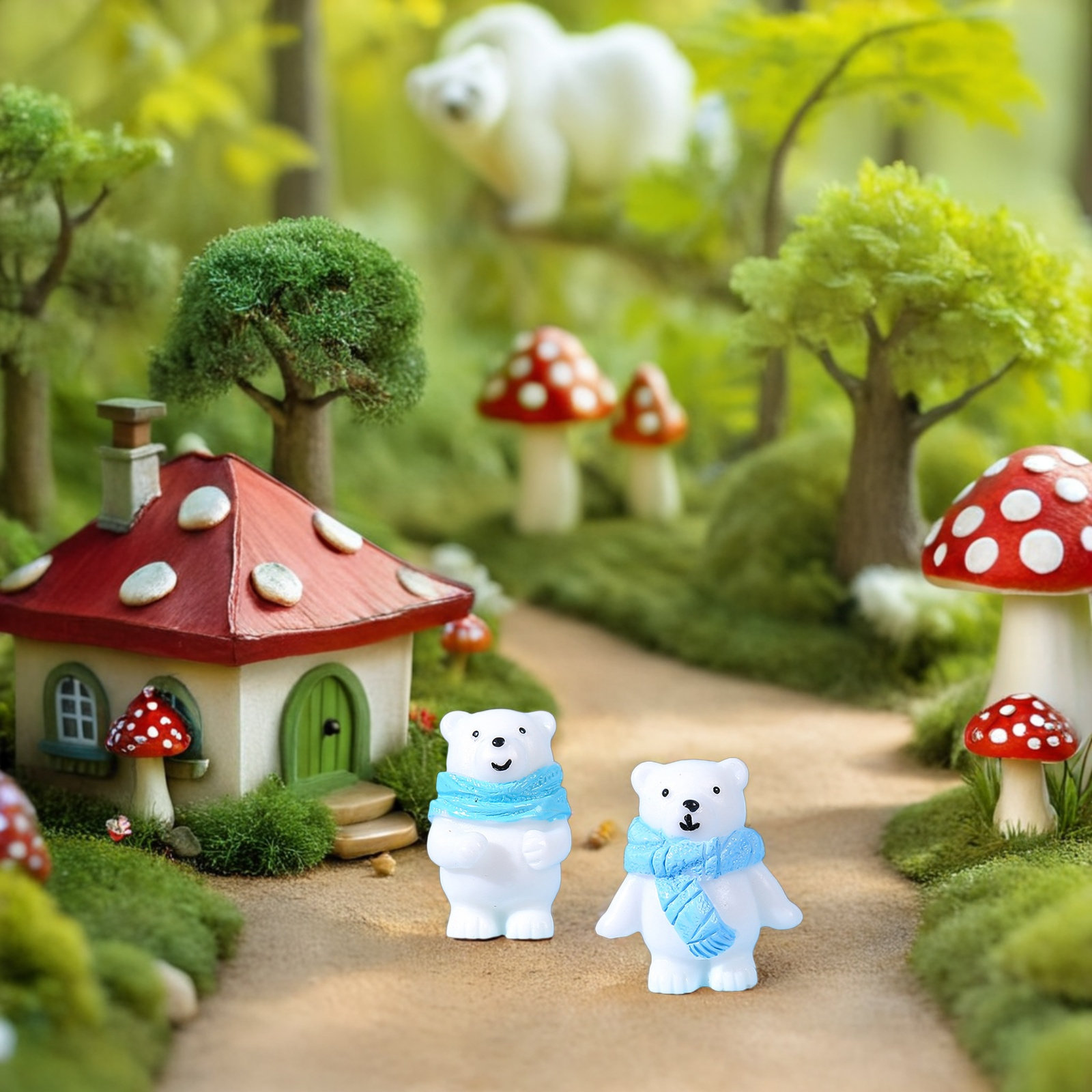 32個入りミニシロクマ樹脂製オーナメント、リアルな北極動物の - Bonsai Garden Indoor のレビューと価格
