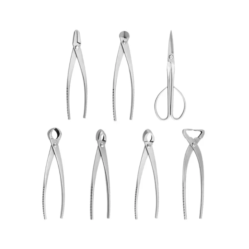 7個入り園芸盆栽ツールセット ステンレス鋼製 スポット造園鉢 - Bonsai Tool Set のレビューと価格