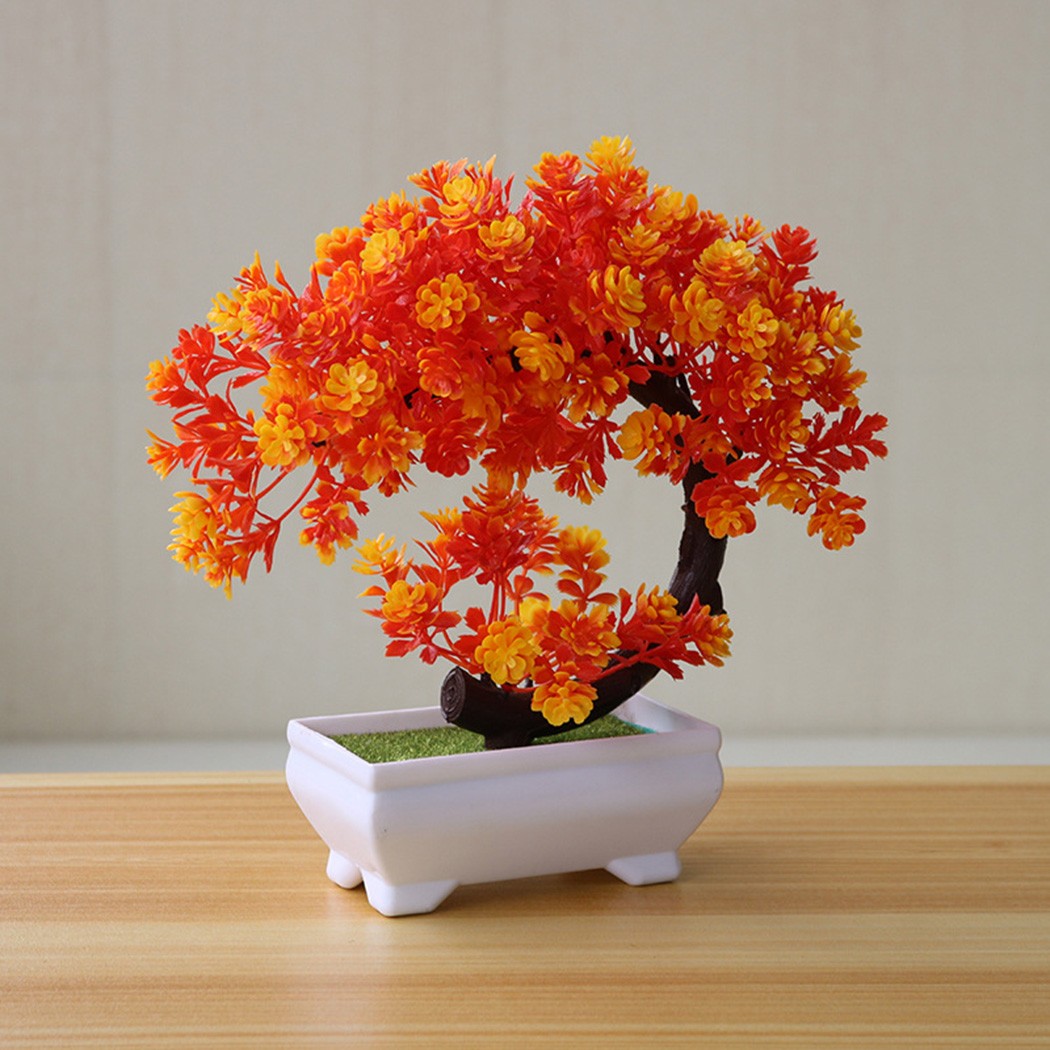 プラスチック製の鉢植え盆栽の飾りは、屋内庭園スタイルの装飾に - Bonsai Garden Indoor のレビューと価格