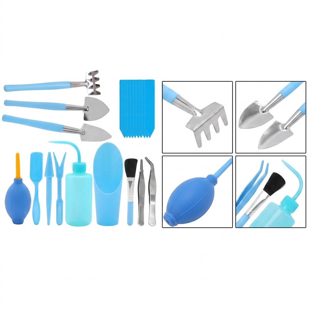ミニ多肉植物用ツールセット22点、プラスチック製人間工学に基 - Bonsai Tool Set のレビューと価格