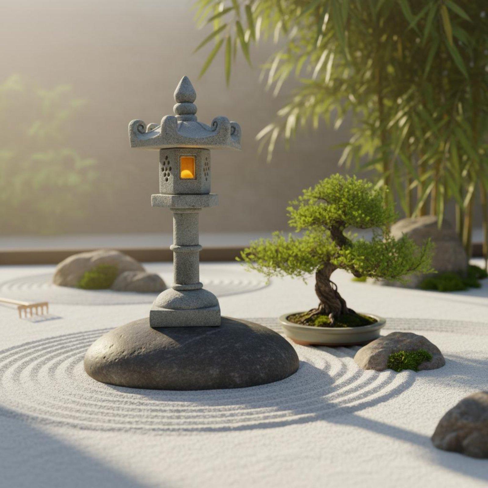 造園用ランタン 日本のランタン 石製卓上ミニチュア風景飾り  - Bonsai Gardener のレビューと価格