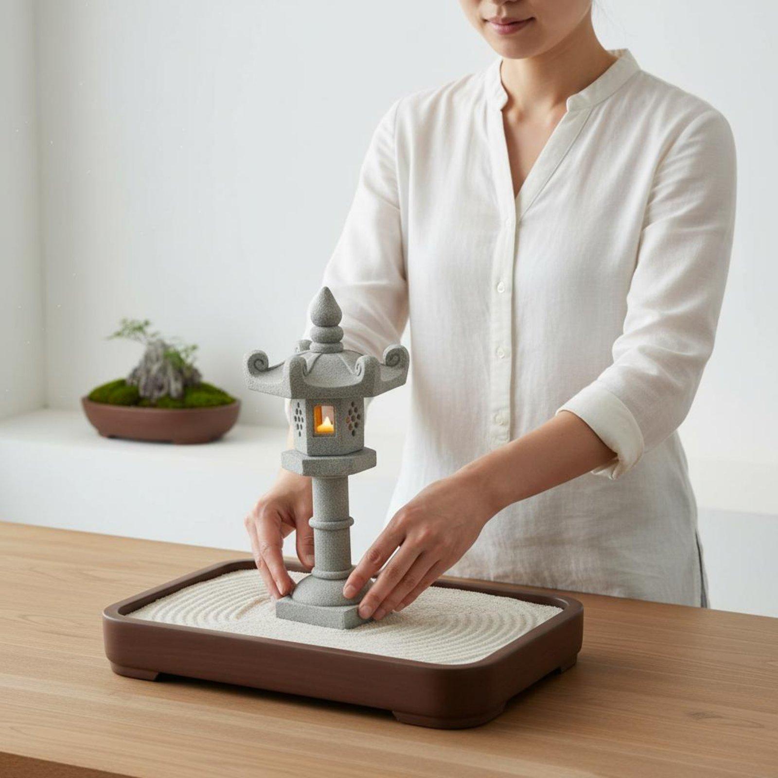 造園用ランタン 日本のランタン 石製卓上ミニチュア風景飾り  - Bonsai Gardener のレビューと価格