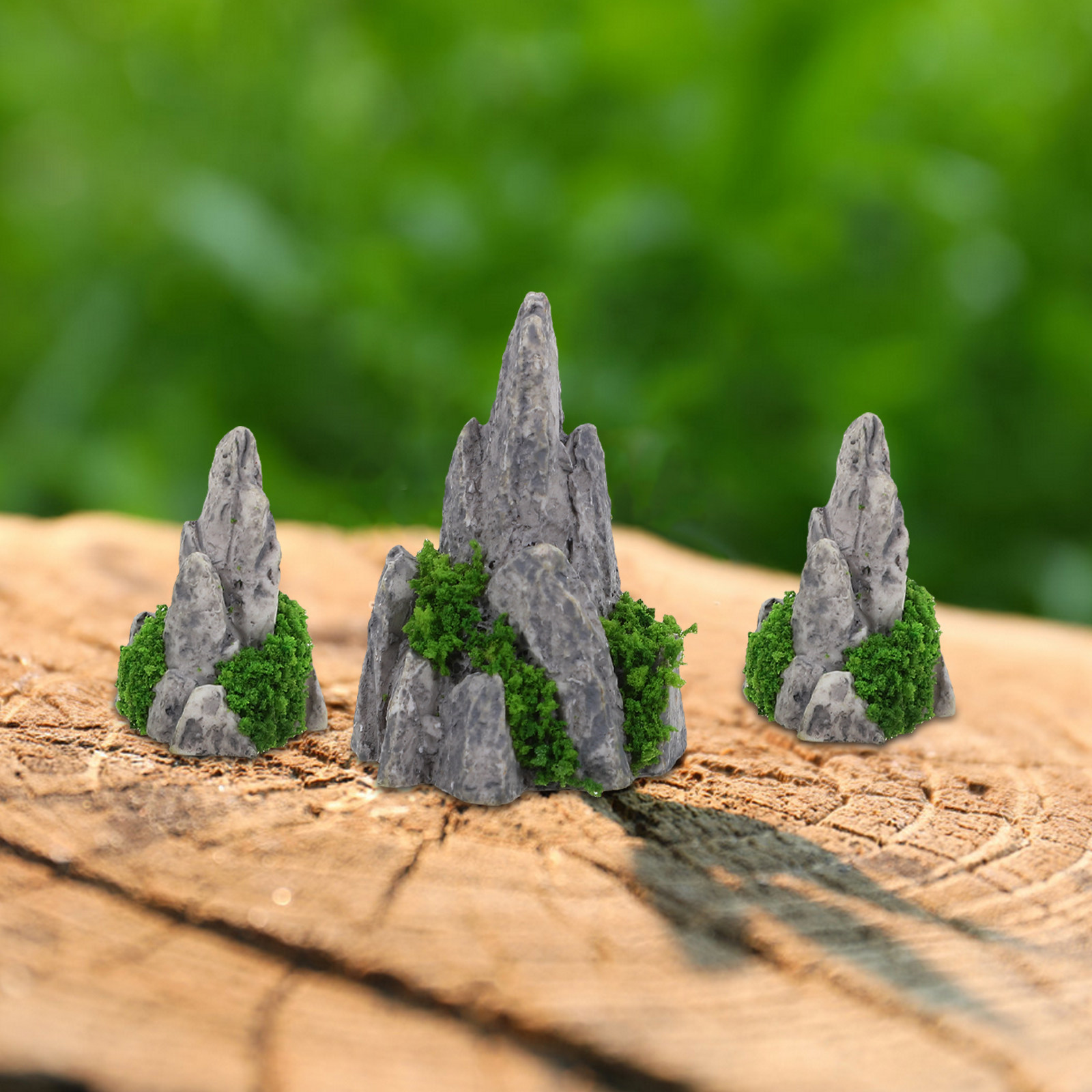 8個入りミニ樹脂製ロックガーデンオーナメント、マイクロランド - Bonsai Garden For Desk のレビューと価格