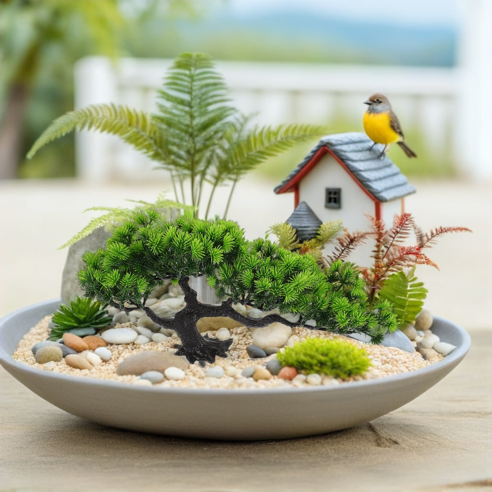 2個入り人工盆栽ツリー、人工ジュニパー、室内用小型フェイクプ - Bonsai Garden For Desk のレビューと価格