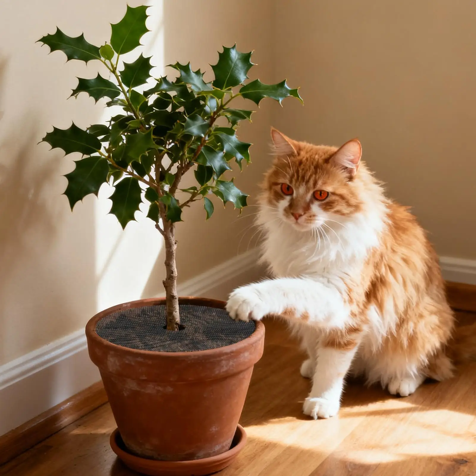 猫から植物を守る屋内用保護カバー、カット可能な植木鉢メッシュ - Bonsai Garden Indoor のレビューと価格