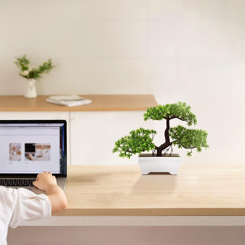 人工盆栽プラスチックバイオニック偽植物ホームルーム屋内オフィ - Bonsai Garden For Desk のレビューと価格