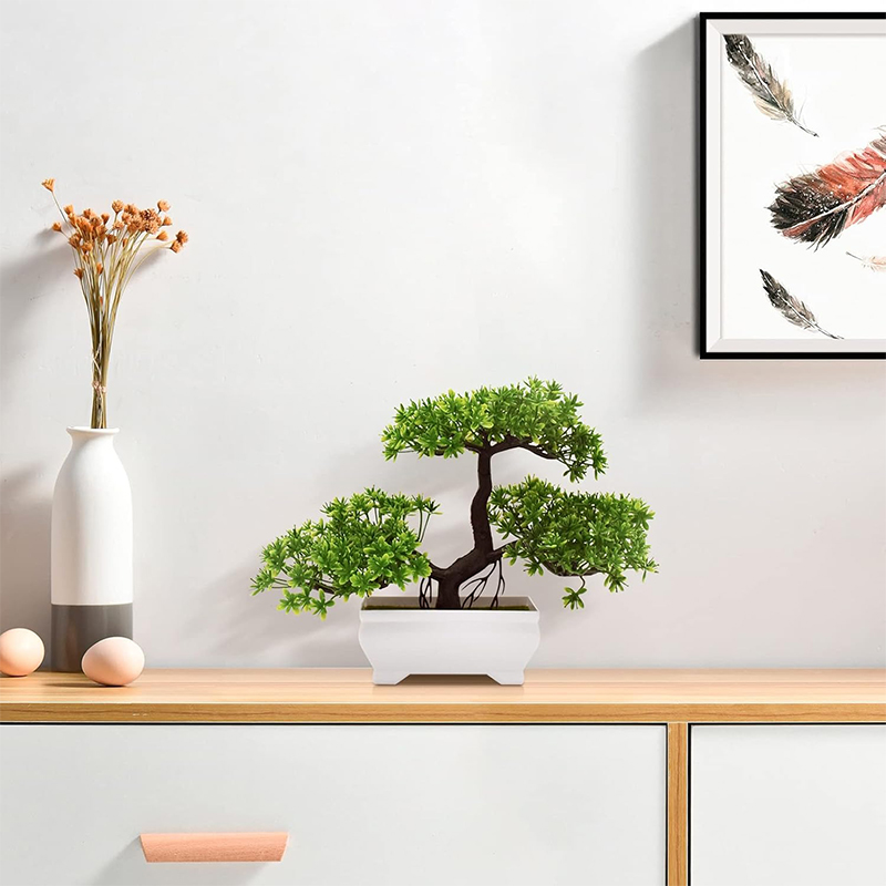 人工盆栽プラスチックバイオニック偽植物ホームルーム屋内オフィ - Bonsai Garden For Desk のレビューと価格